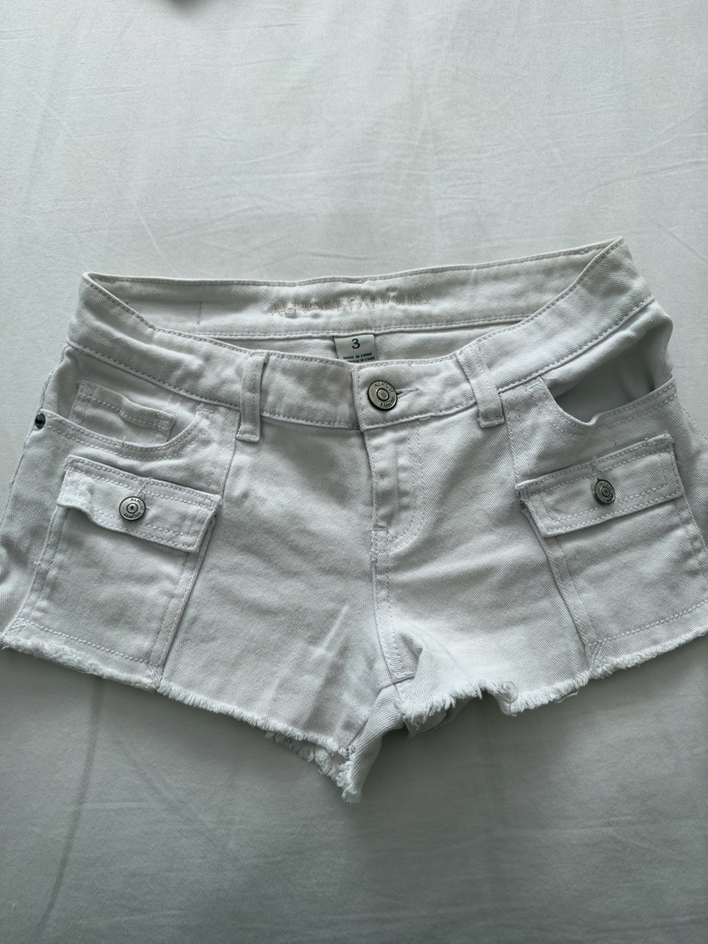 American Eagle Outfitters White Denim Cargo Pocket Shorts